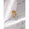 Yhpup Edelstahl Krawattenöffnungsring für Damen Hochwertiges Metall Goldfarben 18 K Damen Trendiger Ring Schmuck Anillos Mujer Geschenk