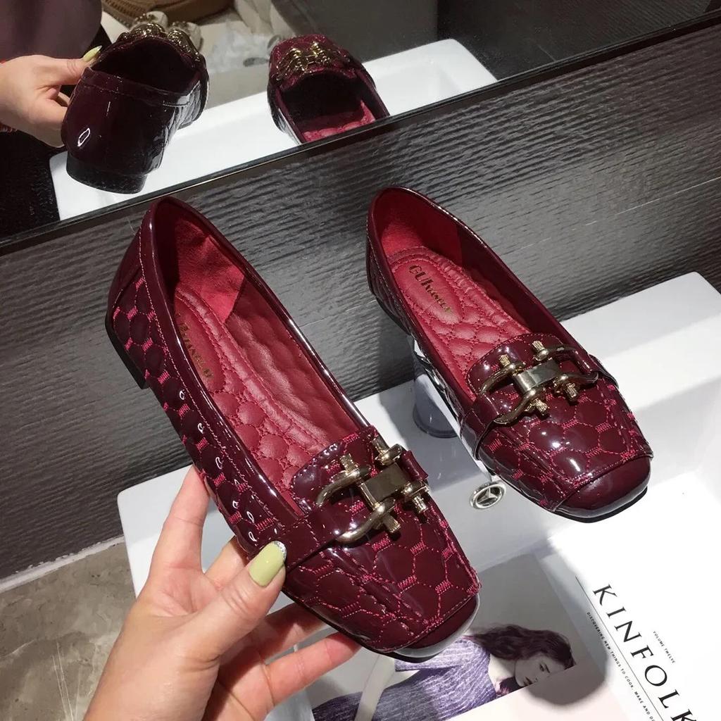 Fashion Spring New Ballet Women's Shoes Soft Bottom Large Square Head Comfortable Flat Bottom Casual Women's Shoes Size 35-42