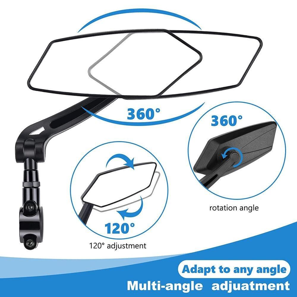 Easy To Use 360° Rotatable Bike Mirror Reflector Foldable Bicycle Mirrors Accessories Adjustable Motorcycle Rearview Mirror