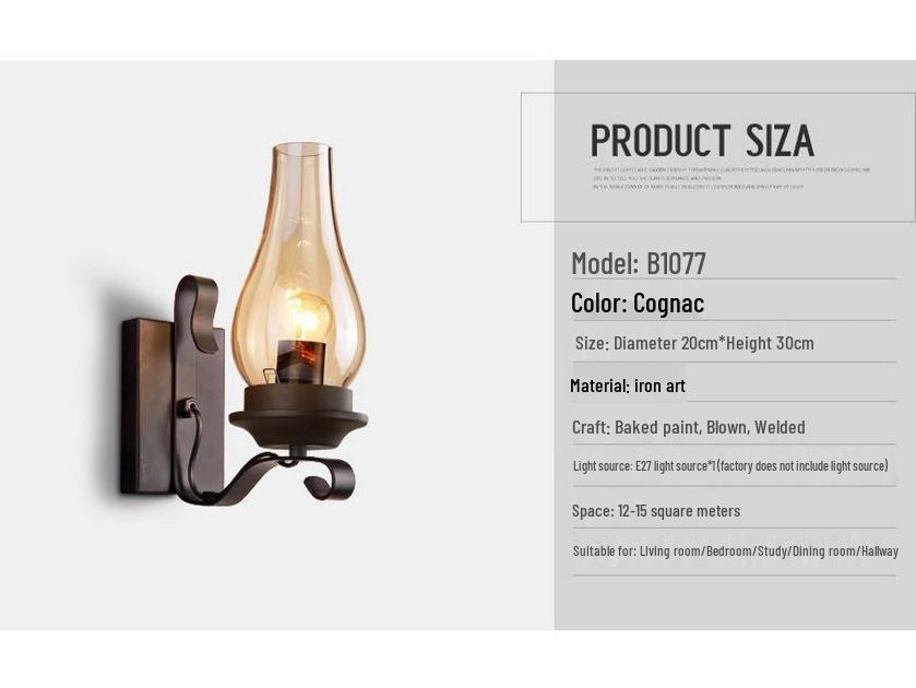 French Antique Style Retro Kerosene Wall Lamp