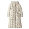 Korean version of the new fashionable thickened down jacket for women's medium and long models, over the knee, lengthened waist and thin warm jacket