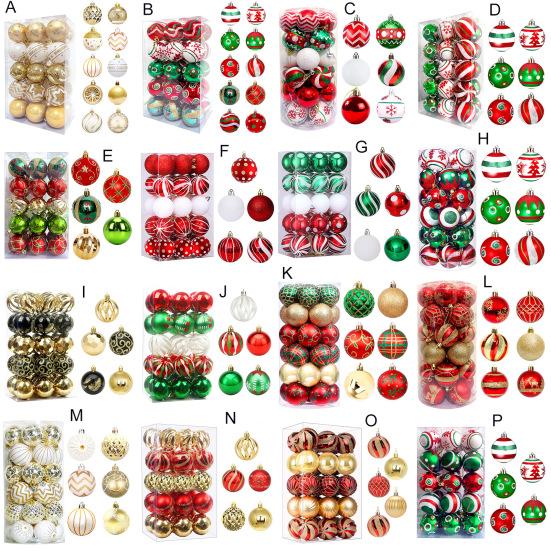 Pcs Christmas Balls Ornaments 2.4 Inch Small Shatterproof Plastic Balls