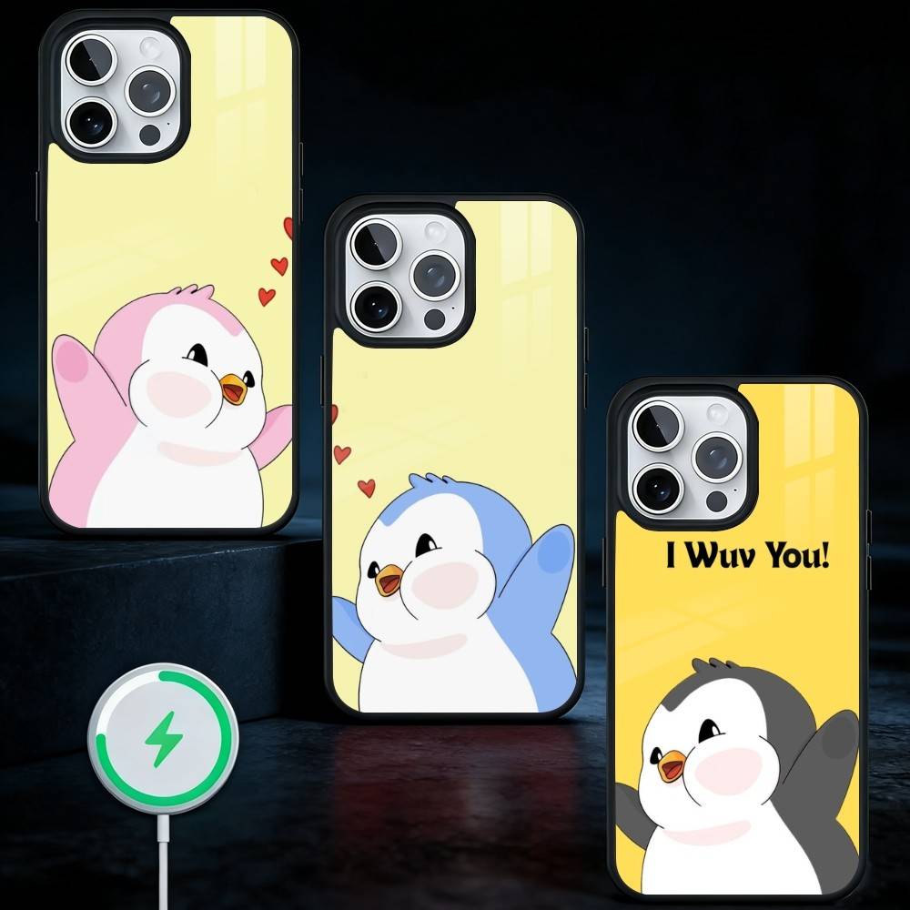 Cute Pudgy Penguin Phone Case For iPhone17,16,15,14,13 Plus,Pro Max Magnetic For Magsafe Wireless Charging