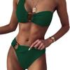 Trendy European and American Two-piece Solid Color Bikinis.