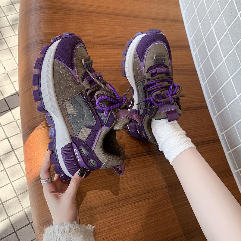 Damenschuhe im Angebot 2026 Vielseitige Vulkanisierte Damenschuhe Gemischte Farben Plateau Damen Sneaker Outdoor Schnürung Freizeit Schuhe