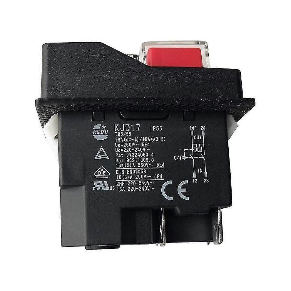 KJD17 4-Pin Electromagnetic Push Button Switch for Industrial Machinery, Power Tools