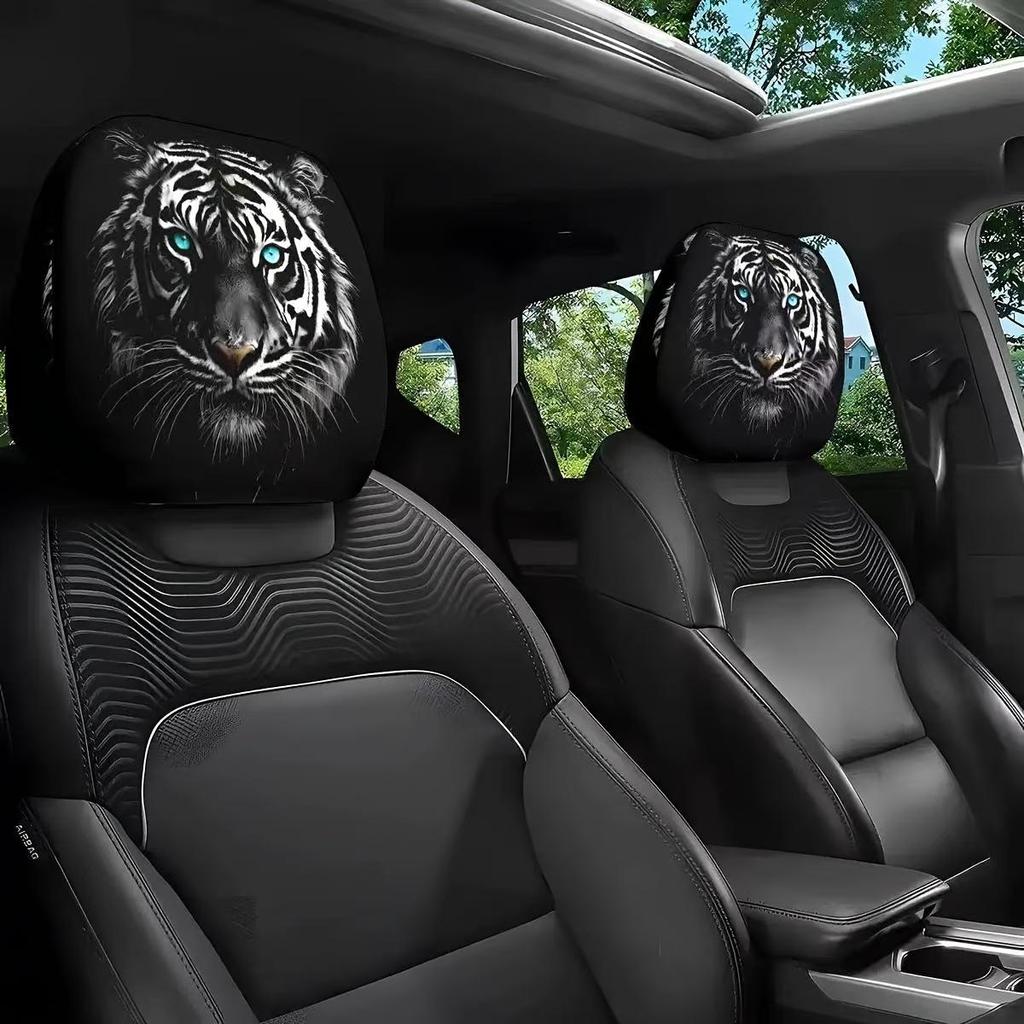 Universelle bedruckte Polyester-Kopfstützenbezüge für SUVs und Limousinen, Dekorativ & Etikettierbar.