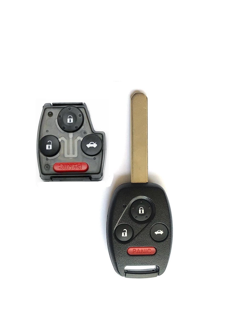 Compatible with 2008-2012 Honda Accord BT Straight Shank 3+1 Button Remote Key (313.8 MHz)