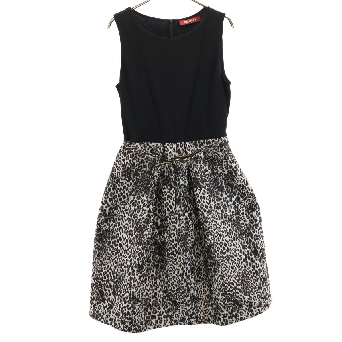 

MAX MARA леопардовая вставка Без рукавов цельное M Черный Женский Б/у