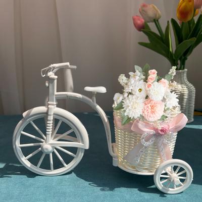 Yousheng Piccolo Cesto Fiorito in Rattan Triciclo Portafiori Cesto Tessuto Contenitore per Fiori Artificiali Decorazione Desktop per la Casa
