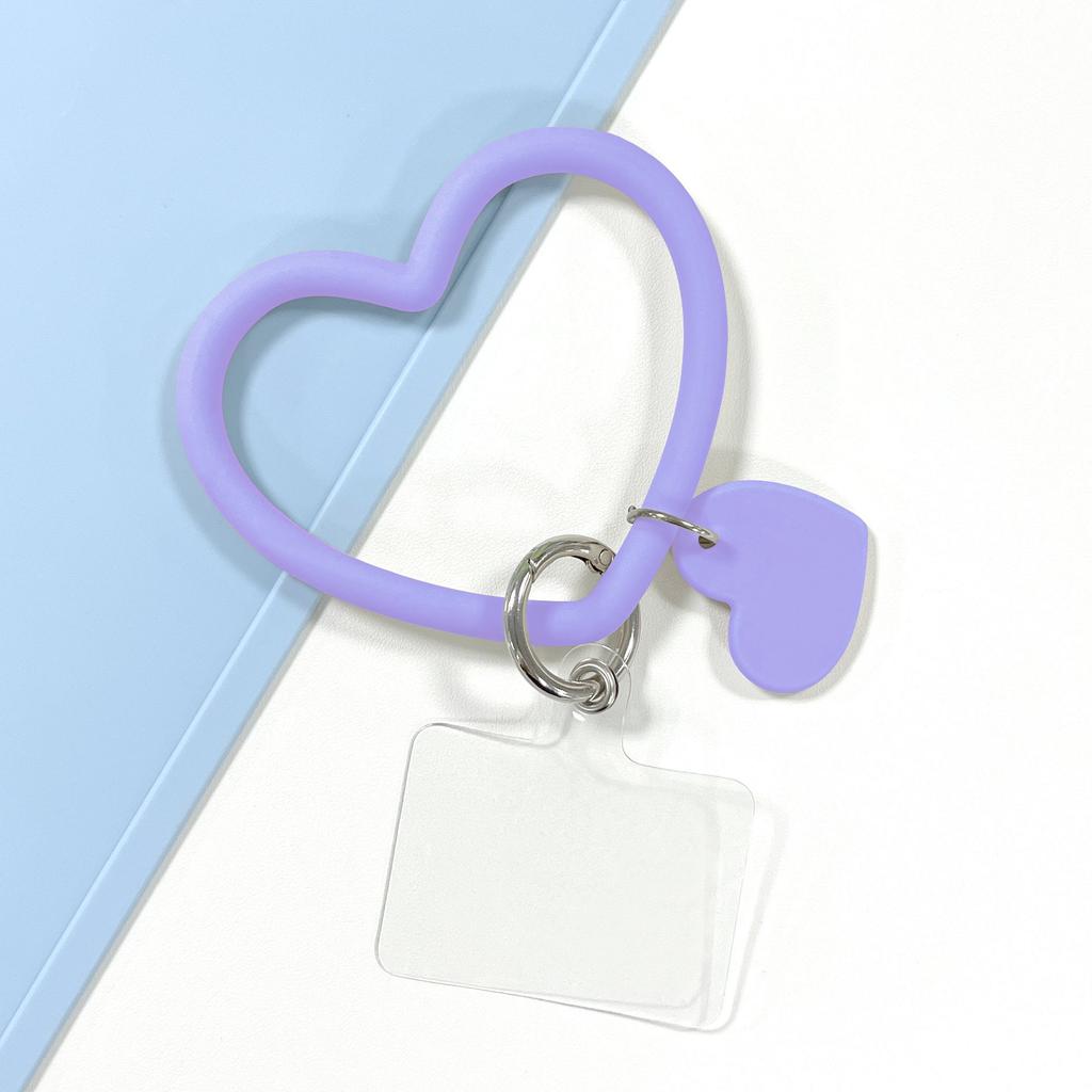 Heart-shaped Silicone Bracelet Keychain Portable Mobile Phone Strap Silicone Bracelet Anti-fall Wrist Strap