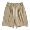 Shorts Masculinos Casuais Largos Estilo Japonês para Trabalho, Combinação Total, Verão, Cor Sólida, Pregueados, Comprimento até o Joelho