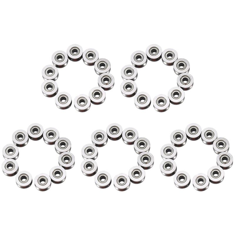 50 Pièces Roulement à Gorge en U U624ZZ Acier au Carbone Durable Roulement à Billes à Gorge en V Poulie Pour Piste de Guidage Systèmes de Mouvement Linéaire-B61B