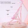 Kids' Pretend Play Folding Stroller and Baby Walker for Girls