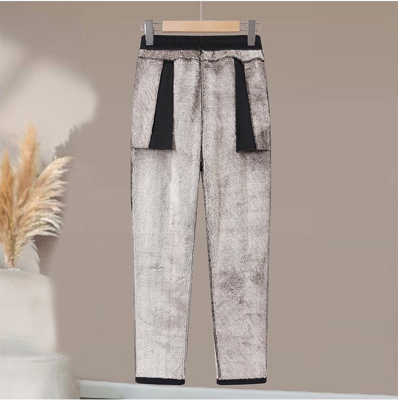 Mom's Corduroy Pants: Velvet-Thickened, Middle-Aged & Elderly Casual Straight Cotton Pants for Autumn/Winter