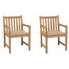 Day and Night - Day and Night Garden Chairs 2 Pcs Solid Teak Wood with Beige Cushions