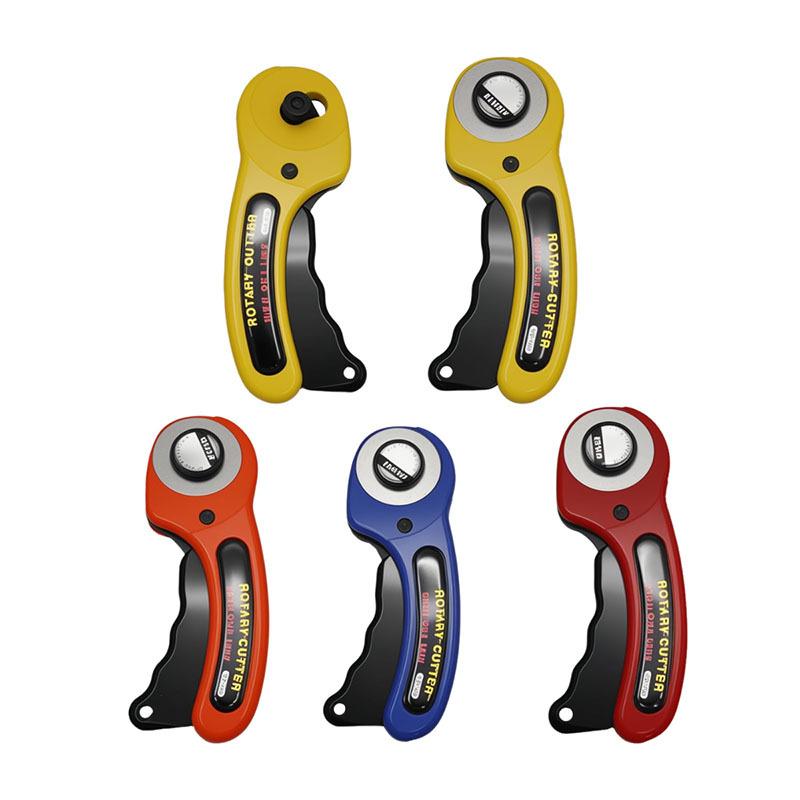 Round Patchwork Rotary Cutter Paper Manual Roller Cutter  Paper Leather Material Cutting Paper Craft and Weaving Tools orange
