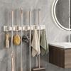 Removable Wall Mounted Mop Rack Adjustable Spacing Mop Storage Clips Durable Broom Hanger Bathroom