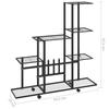 VidaXL Plant Stand On Wheels 94.5x25x92.5 Cm Black Metal