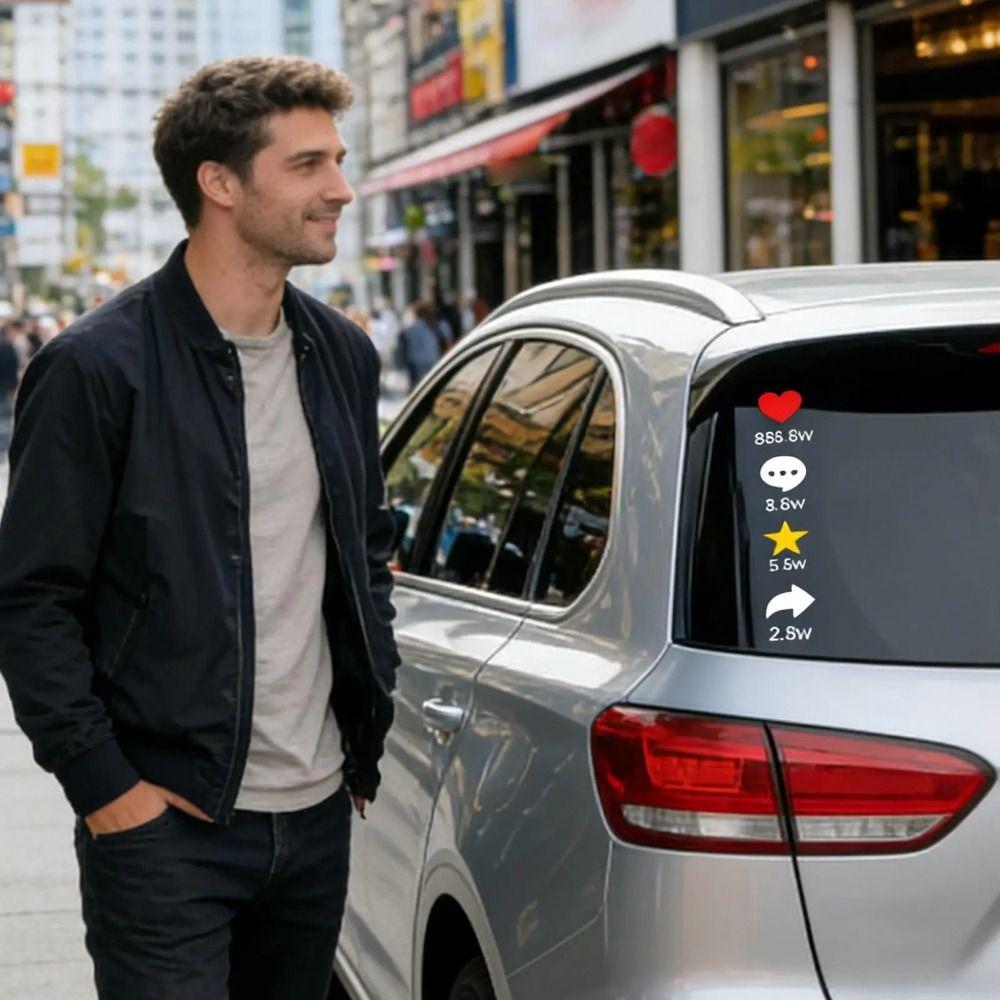 4 Stück/Beutel Kreatives Design Vinyl-Aufkleber Lustiges Design Liebesherz Aufkleber Auto Heckscheibe