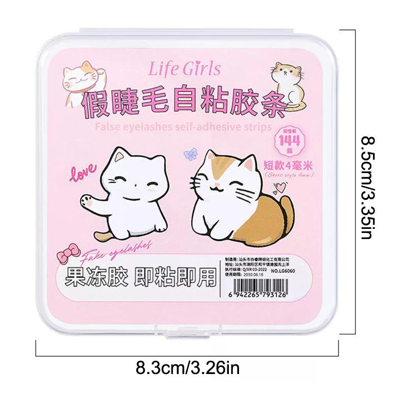 4mm&6mm Short/Long False EyeLashes Glue Strips White Glue-Free Jelly Self-Adhesive Eyelashes Strips False Eyelashes Makeup Tools