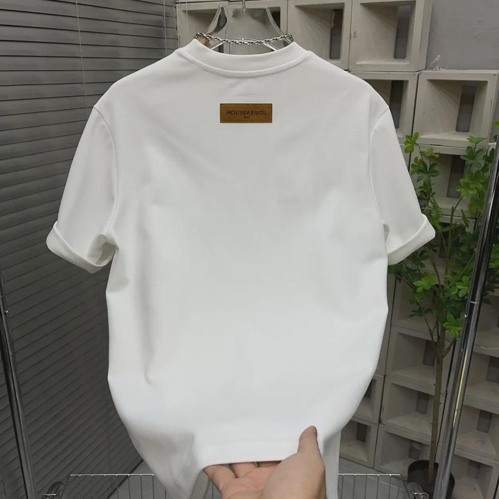 Men's Trendy Cotton Steel Letter Print T-Shirt - Summer Loose Fit, Round Neck