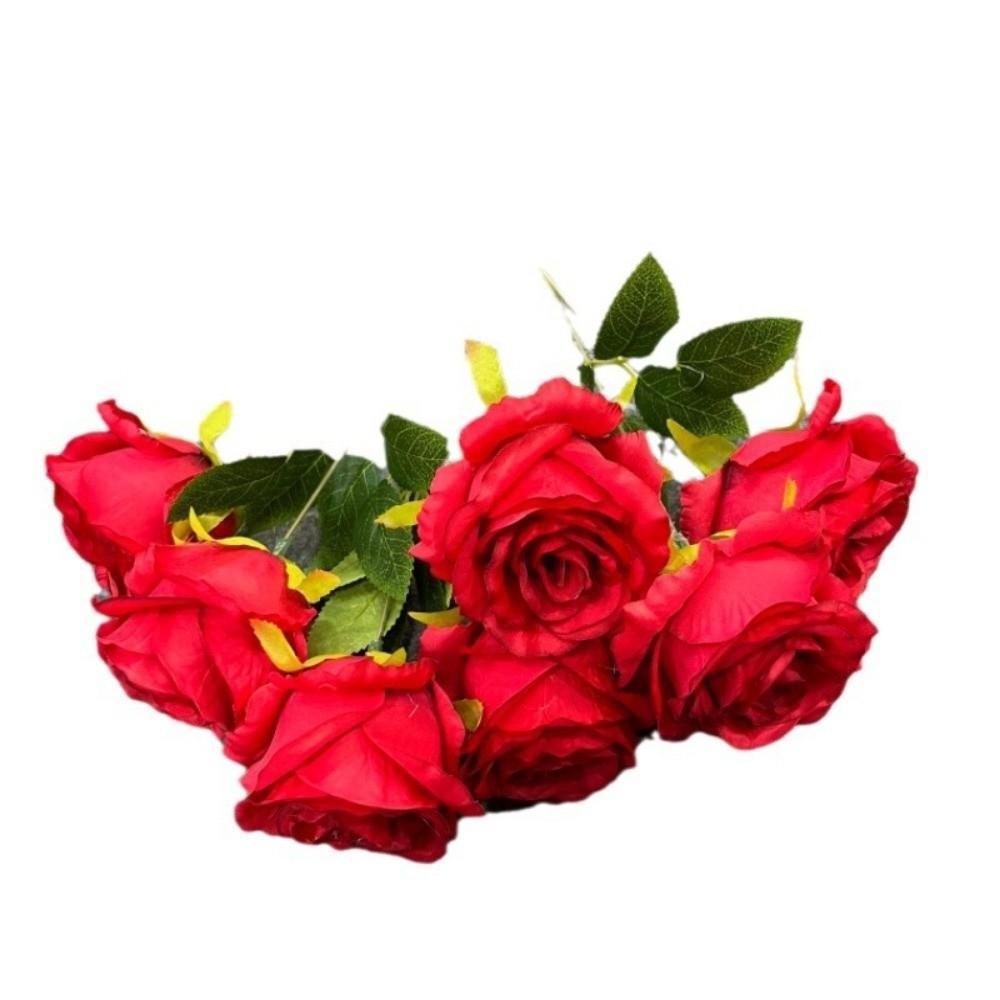 7 Heads Real Happy Rose Flower Mini Photography Photo Gift Valentine's Day Flowers 9 Colors Crystal Grass Bouquet
