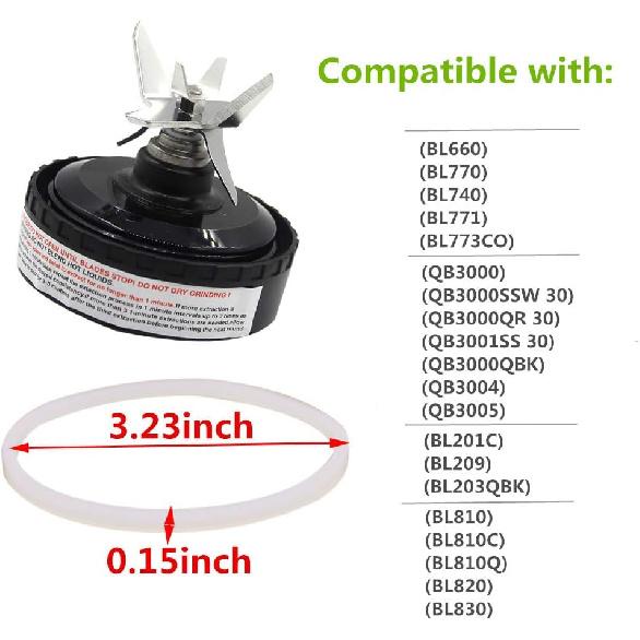 4 Pcs Replacement Parts Rubber Gasket Sealing White O-Ring,Compatible with Ninja Blender (4pcs 3.23inch)