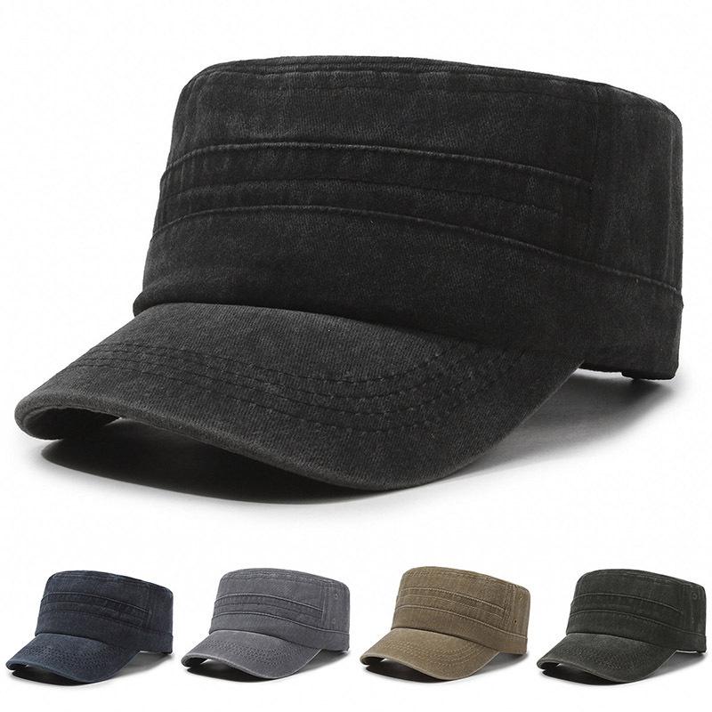 Pánská obnošená vojenská čepice s plochým vrškem, jarní/letní kachní kšiltovka, klobouk proti slunci v korejském stylu