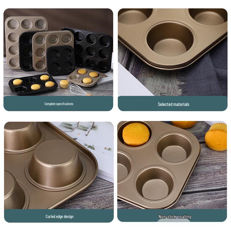 Non-stick Carbon Steel Muffin & Cake Mold (4/6/9/12 Cups)