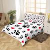 Dog Paw Print Duvet Cover Set Puppy Bedding Set Cute Animal Cartoon Pattern Quilt Cover