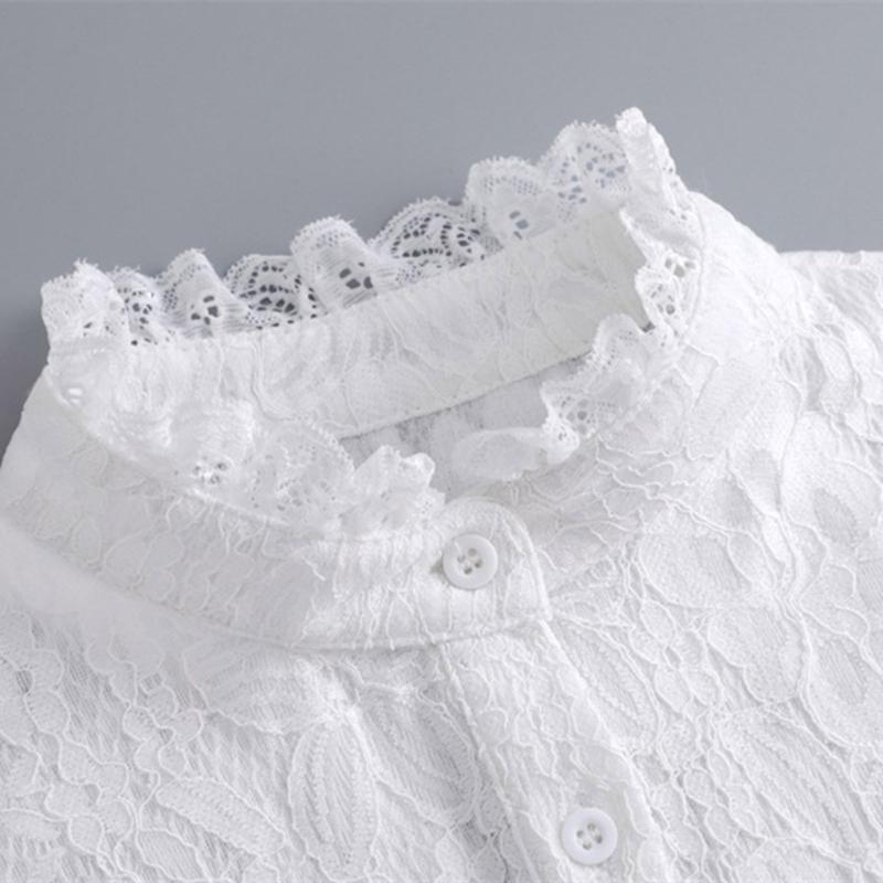 Lace Ruffle Faux Collar Decorative Collar for Dress Suit Removable False Collar Universal Shawl Elegant Sweater Collar