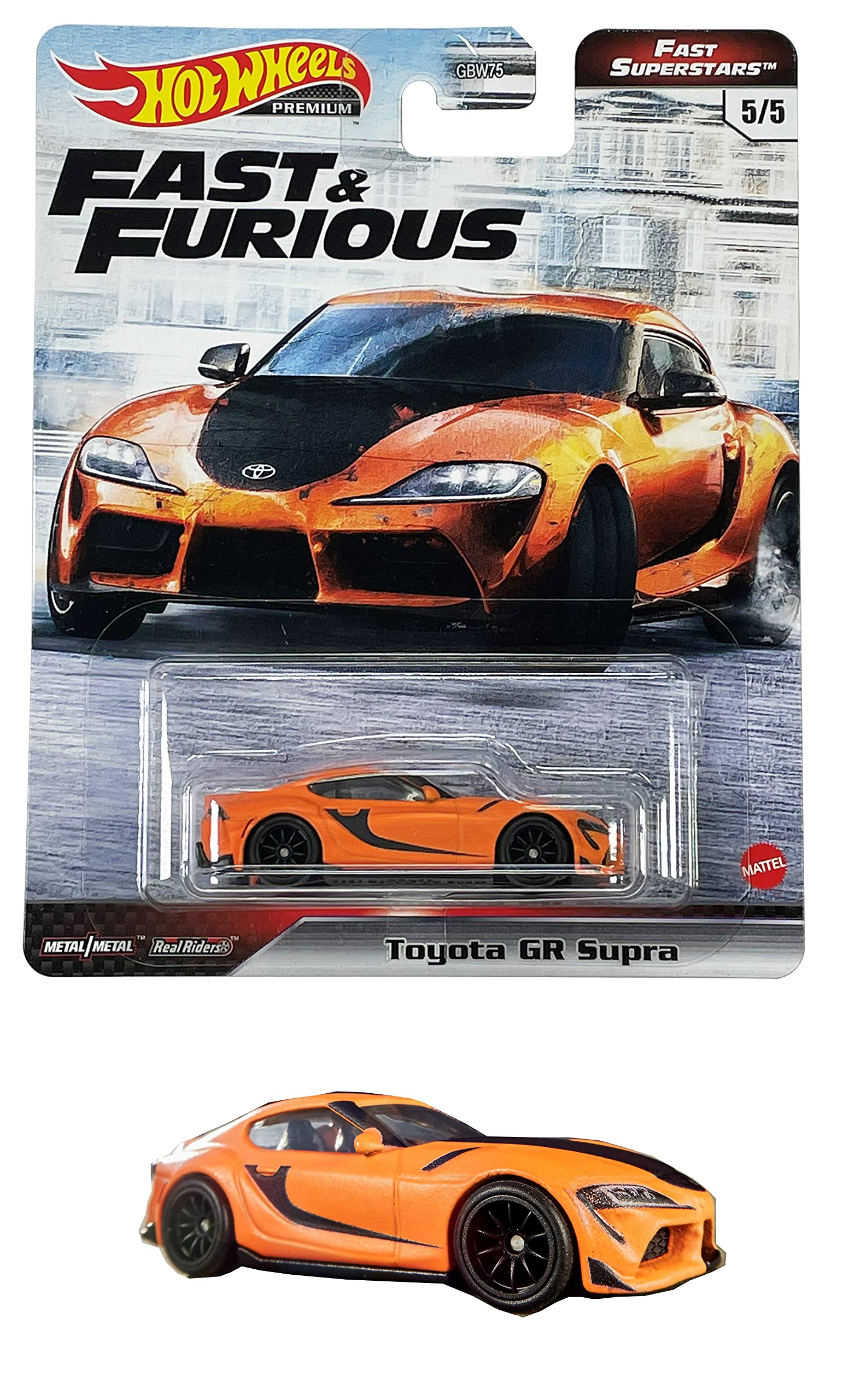 Hot Wheels Fast Furious Premium Fast Superstars Toyota GR Supra GRL80 & - оранжевый