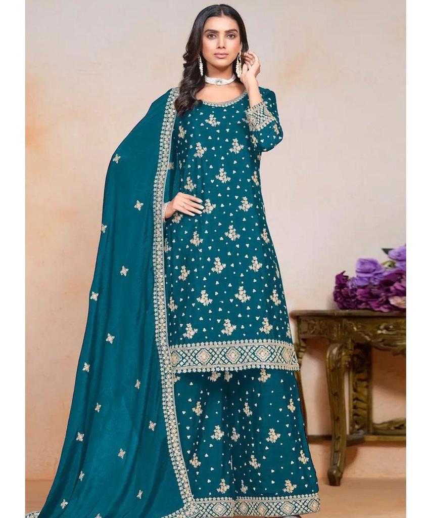 Party Wear Designer Top Tunic Kurti Pant Dupatta Set Indian Women Bollywood Salwar Kameez Suit
