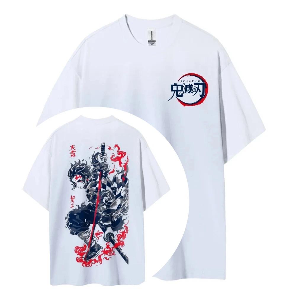 2026 Demon Slayer_ Kimetsu No Yaiba Cotton Unisex Round Neck Anime T-Shirt Men's and Women's Summer Fashion Breathable Street T-Shirt