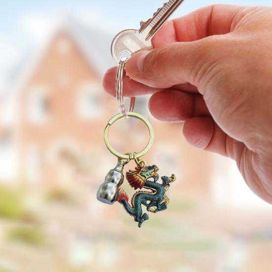 Брелок Дракон Медная Монета Декор Тыквы Нержавеющая Изысканная Весна Желаемое Удачи Сумка — фото 9