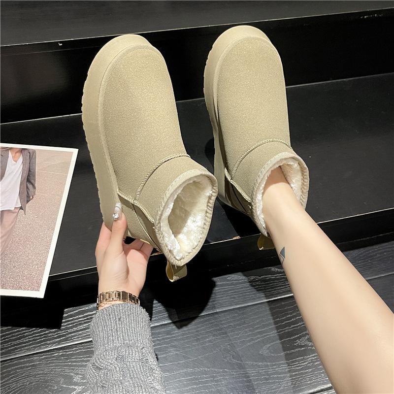 thick-soled short snow boots winter new piled thickened non-slip warm cotton shoes