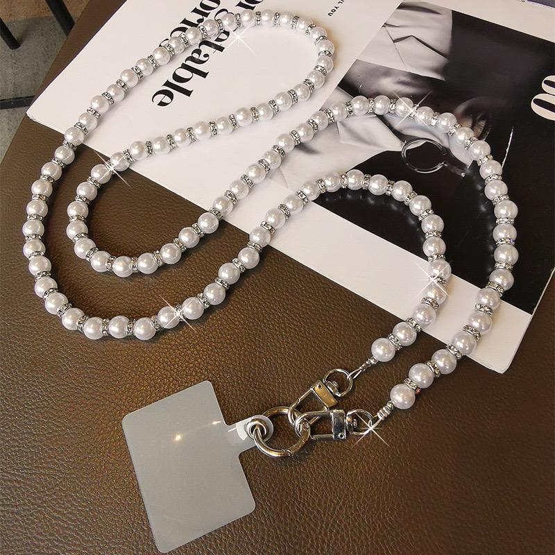 Korean Mobile Phone Corssbody Lanyard Pearl Bracelets Chain For iPhone 14 15 pro max Samsung Flip 4 S21 s22 S23 Ultra