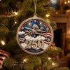 Car Window Patriotic Hanging Decor 250 Anniversary USA Christmas Ornament, United States 1776-2026 250th Ornaments Keepsake, Acrylic Holiday