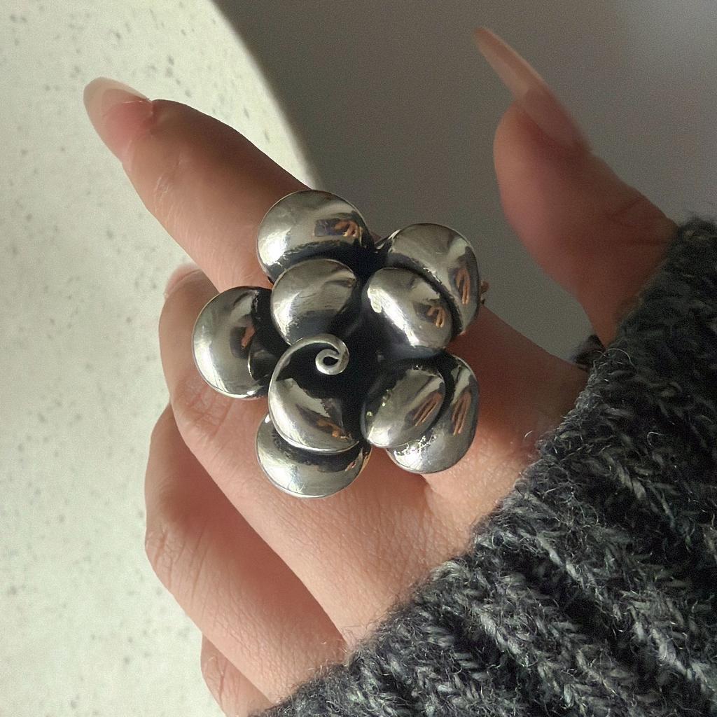 925 Silver Rings for Women Couple Minimalist Handmade Simple Wide Moon Ring Set Party Jewelry Gift Prevent Allergy