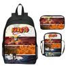 Set Zaino Anime Naruto 3 Pezzi Zaino Scuola Elementare Cartone Animato Stampato Leggero Multitasche
