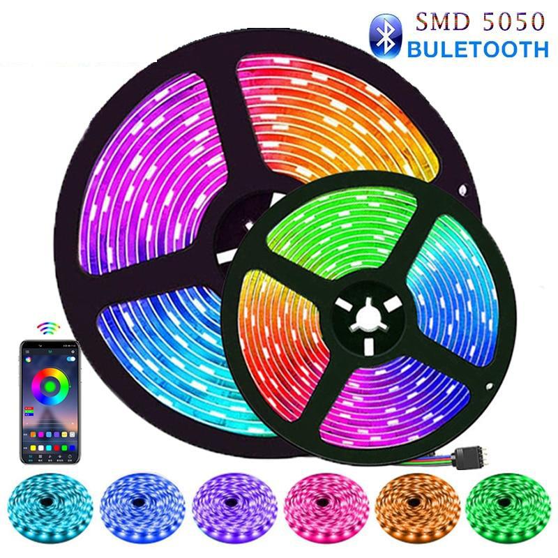 💰Kjøp DIY 10M Bluetooth RGB USB LED Strip Light SMD 5050 Diode Tape ...