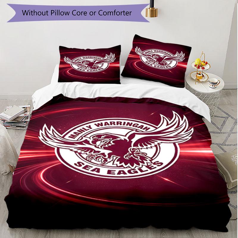 3pcs Duvet Cover Set (1*Duvet Cover + 2*Pillowcase, Without Core), Manly Warringah Sea Eagles Print Soft All‑Season Bedding Set, Home Bedroom Decor Gi