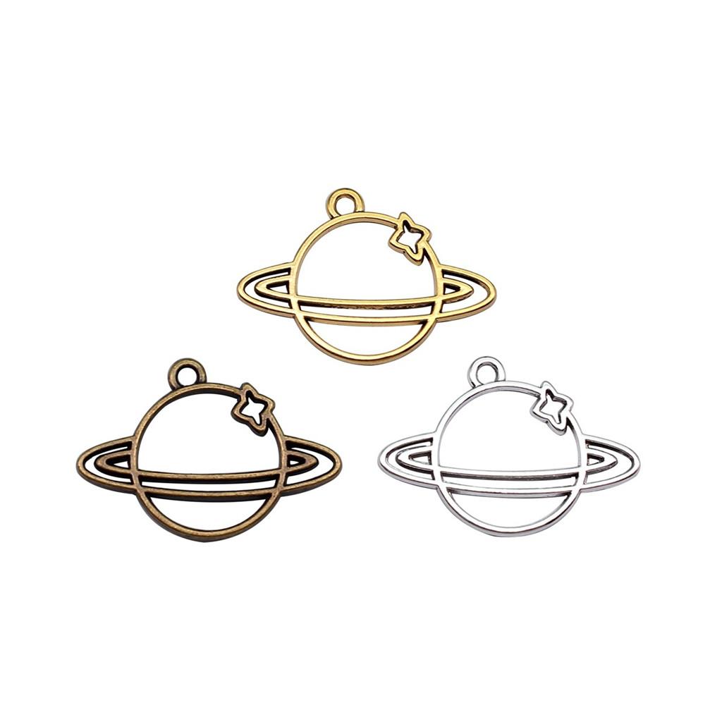 Planet Charms Geometric Openwork Resin Pendants For Space Themed DIY Jewelry Accessories