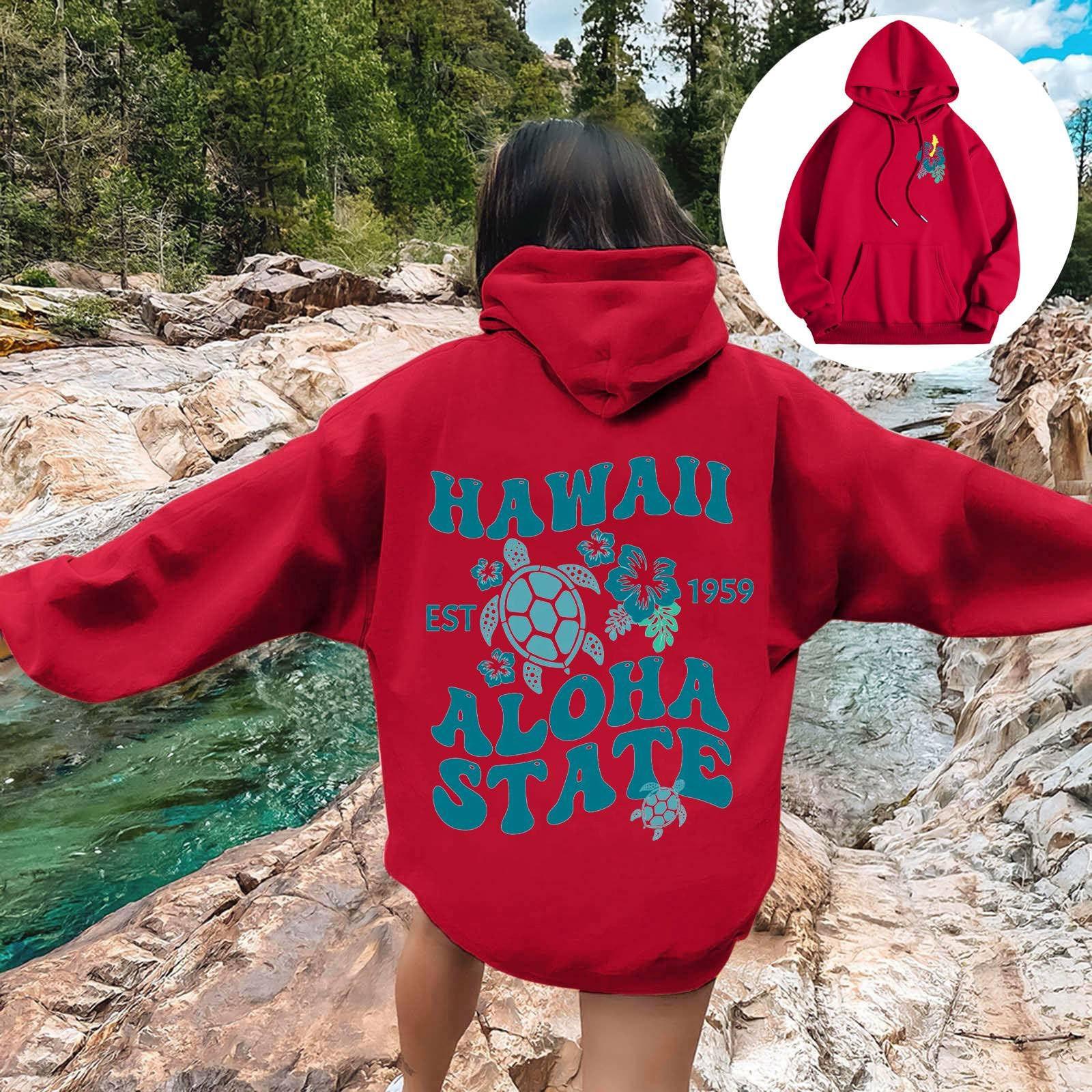 

Толстовки для девочек-подростков с длинным рукавом и принтом букв, повседневные графические толстовки с капюшоном, пуловер с завязками, симпатичная толстовка большого размера S красный