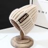 Women's Korean Fashion Knitted Hat with Ribbed Pattern and Ear Protection