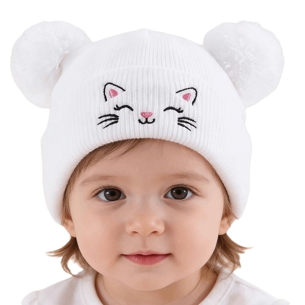 Hip Hop Baby Winter Hats Double Pom-Pom Warm Bonnet Fashion Kids Knitted Caps Outdoor