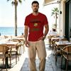 Men's T-Shirt, Breathable Comfort, 2D Creative Day of the Dead Print, Fun Design, Perfect for Casual Daily Wear