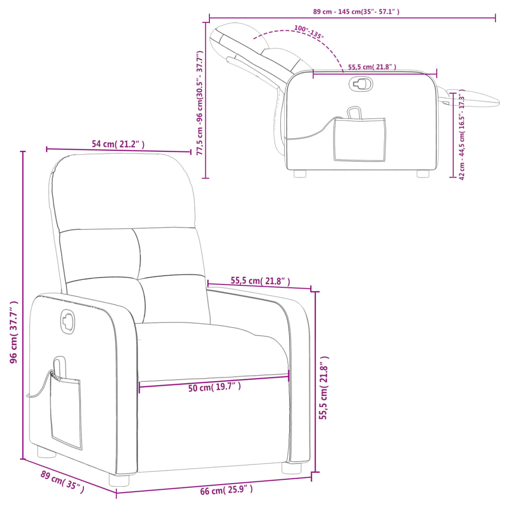 Massage Relax Chair Cream Colored Fabric