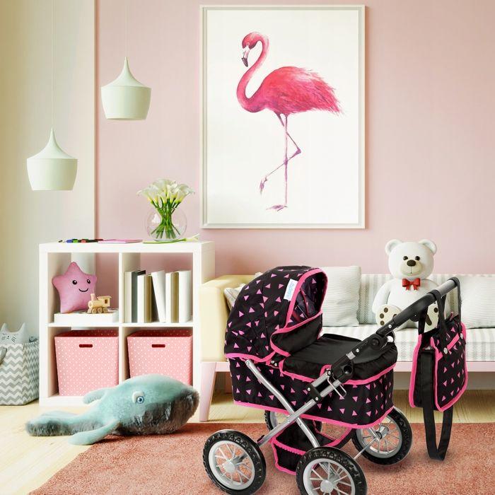 Kinderplay Poussette Landau Pour Poupée, Gondole 41 Cm, Pliable, Sac, Poignée Réglable (KP0261R)